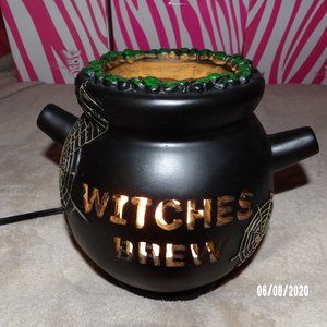 Pink Zebra Black and Gold Witches Brew Cauldron